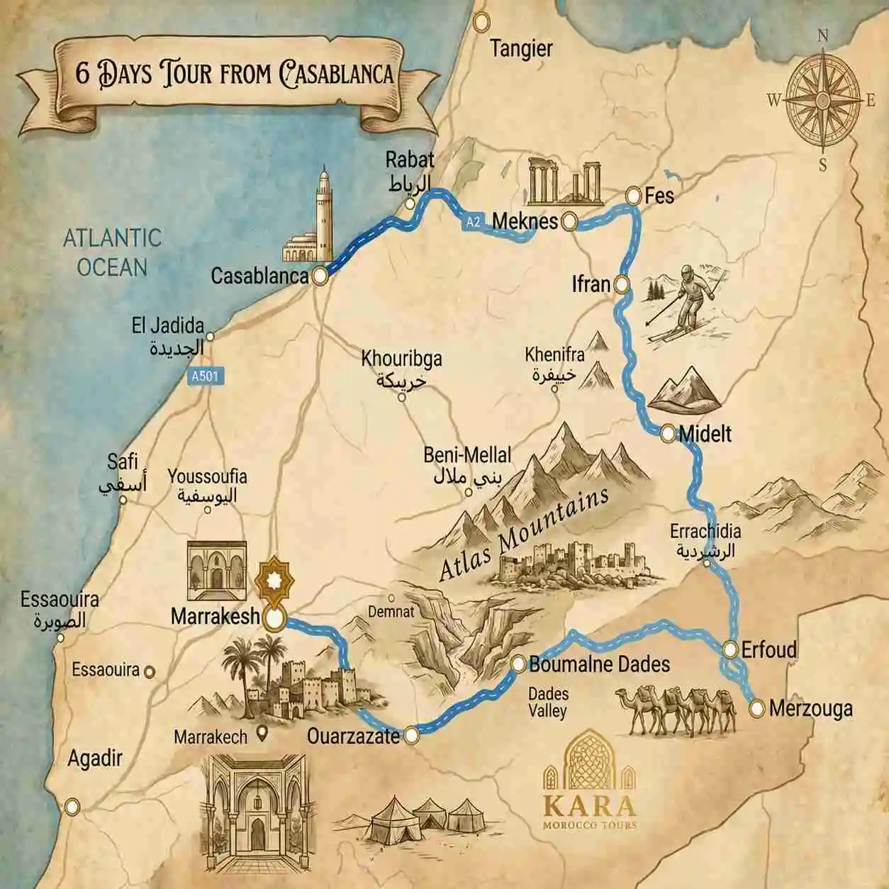 6 days tour from casablanca 6 days tour from casablanca